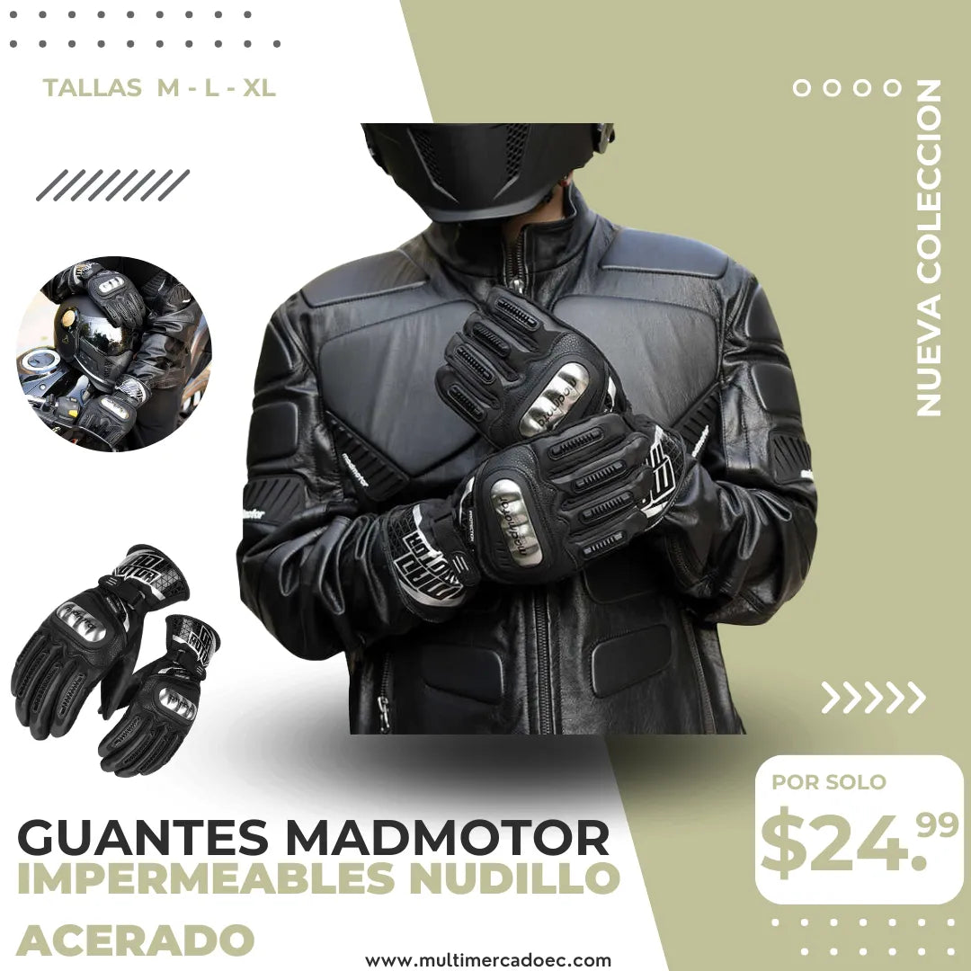 Guantes Madmotor Impermeable Nudillo Acerado