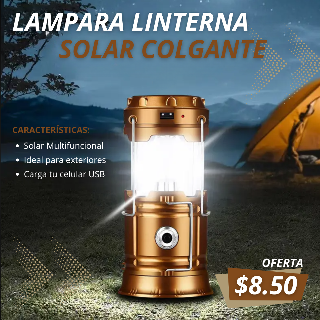 Lampara Linterna Solar Colgante