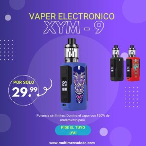 vaper electrónico xym 9 de 120w máxima potencia y estilo profesional