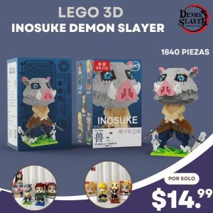 Set de construcción Lego 3D Inosuke Demon Slayer 1840 piezas micro bloques Ecuador.