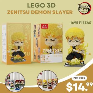 Set de construcción Lego 3D Zenitsu Demon Slayer 1695 piezas micro bloques con efectos de rayos Ecuador.