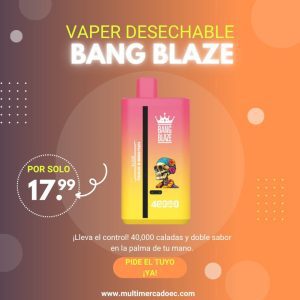 bang blaze 40,000 puffs | doble sabor y pantalla smart