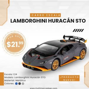 auto de colección lamborghini huracán sto escala 1:24 metálico premium