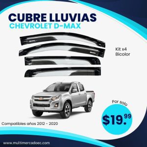 deflectores cubre lluvias chevrolet d max (2012 2020) kit x4 premium