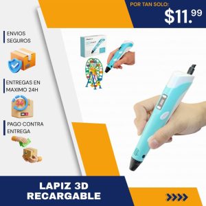 lápiz de impresión 3d recargable crea diseños en relieve con filamento