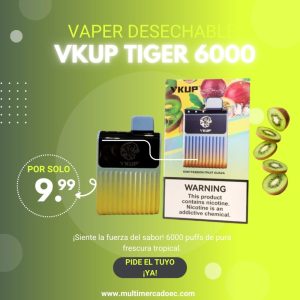 vkup tiger 6000 puffs | sabor tropical y frescura extrema