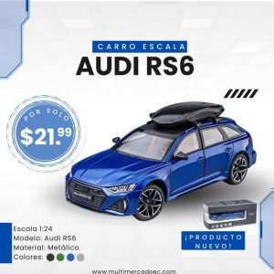 auto de colección audi rs6 avant con portaequipaje escala 1:24 metálico