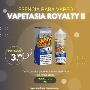 Esencia vapetasia royalty ii sabor tabaco, vainilla y nueces