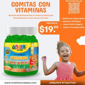gomitas con vitaminas sottcor kids complejo b, a, d, c y e 130 gomitas defensas e inmunidad