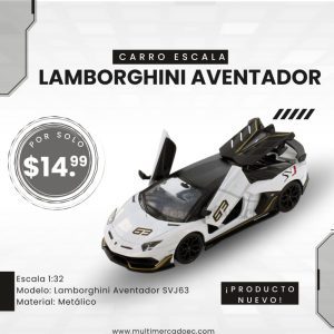 auto de colección lamborghini aventador svj63 escala 1:32 metálico premium
