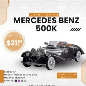 auto clásico de colección mercedes benz 500k special roadster escala 1:24 metálico