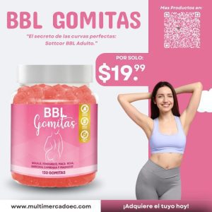 bbl gomitas sottcor suplemento con aguaje, fenogreco y maca roja 130 gomitas para curvas perfectas