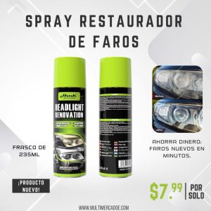 spray restaurador de faros "headlight renovation" 235ml claridad en minutos