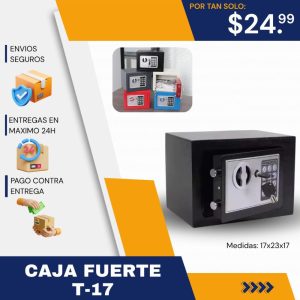 caja fuerte electrónica t 17 seguridad reforzada con doble sistema de apertura