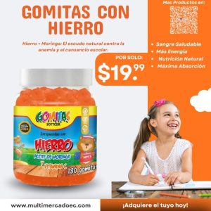 gomitas con hierro y aceite de moringa sottcor kids vitamina c 130 gomitas escudo contra la anemia