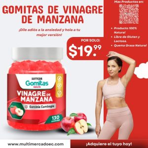 gomitas de vinagre de manzana sottcor con garcinia cambogia 130 gomitas quema grasa y control de ansiedad