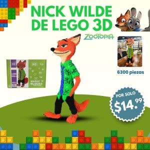nick wilde de zootopia bloques 3d (estilo lego) 6300 piezas