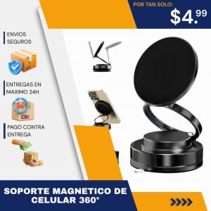 soporte magnético para celular 360° ultra resistente brazo articulado y ajustable