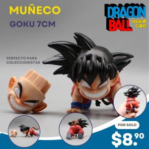 figura de goku niño 7cm dragon ball coleccionable con cabeza intercambiable