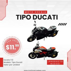 moto de colección estilo ducati sport escala 1:12 detallada