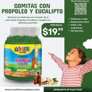 Gomitas con Propóleo y Eucalipto Sottcor - Refuerzo Inmunológico Natural - 130 Gomitas - Alivio Respiratorio