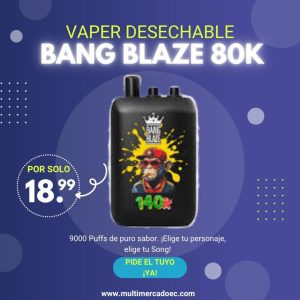 bang blaze 80k | 9000 puffs de sabor urbano intenso