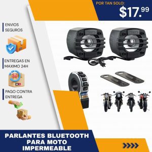 parlantes bluetooth impermeables para moto con radio fm y control remoto