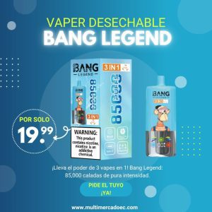bang legend 85,000 puffs | 3 vapes en 1 con triple sabor