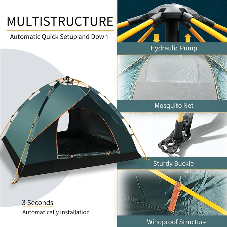 carpa de acampar automática para 2 personas armado instantáneo y protección total carpa de acampar automática para 2 personas armado instantáneo y protección total