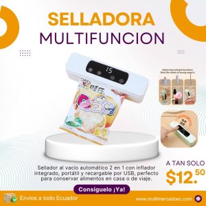 selladora al vacío multifunción 2 en 1 con inflador