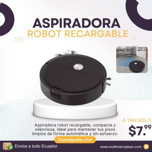 aspiradora robot recargable compacta y silenciosa smart clean
