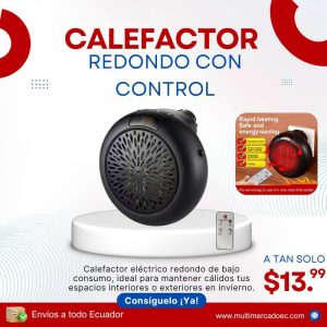 calefactor eléctrico redondo con control