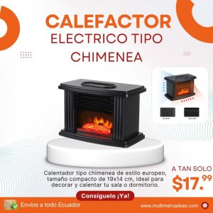 calefactor eléctrico tipo chimenea
