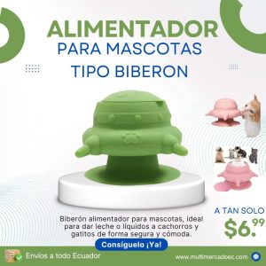 alimentador para mascotas tipo biberón silicona