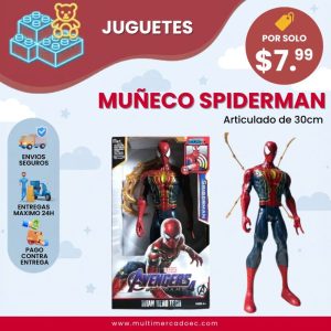 muñeco spiderman articulado 30cm titan hero tech juguete avengers