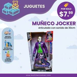 muñeco joker con sonido articulado 30cm juguete villano coleccionable