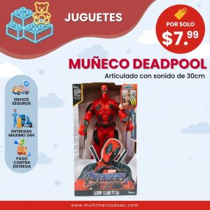muñeco deadpool con sonido articulado 30cm figura titan hero tech