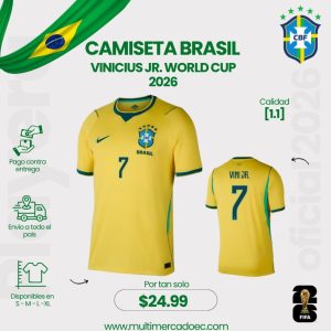 camiseta brasil vinicius jr. world cup 2026 – premium 1.1