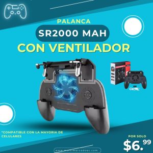 Gamepad Palanca SR 2000 mAh con Ventilador de Enfriamiento y Gatillos para Celular