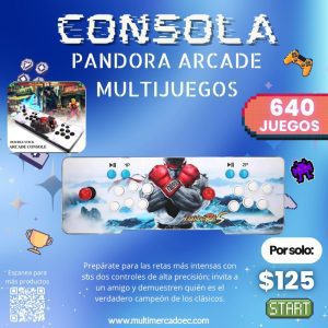 consola pandora arcade multijuegos 640 juegos clásicos y tablero double stick profesional