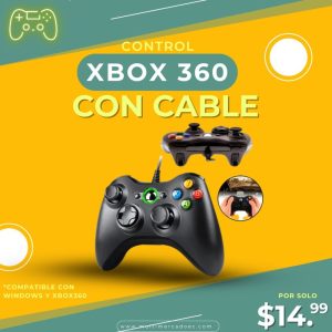control xbox 360 con cable para pc y consola mando ergonómico de alta precisión
