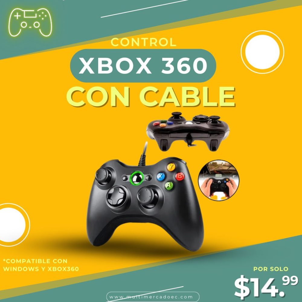 control xbox 360 con cable para pc y consola mando ergonómico de alta precisión control xbox 360 con cable para pc y consola mando ergonómico de alta precisión