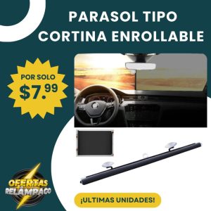 Inicio parasol tipo cortina enrollable | protección uv y frescura para tu auto