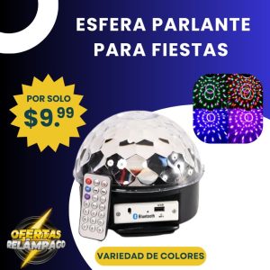 esfera parlante led bluetooth | luces rítmicas y sonido para fiestas