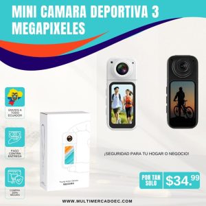 mini cámara deportiva 3 megapíxeles – cámara de acción thumb con pantalla y conexión inalámbrica