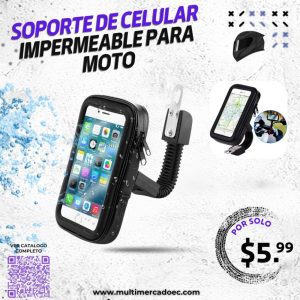 soporte de celular impermeable para moto con brazo flexible y estuche táctil