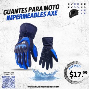 guantes para moto impermeables axe con protección de nudillos y térmicos
