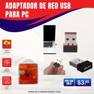 adaptador de red usb para pc mini – antena receptora wifi inalámbrica de alta velocidad