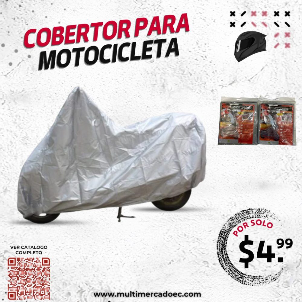 auto draft Cobertor carpa impermeable gris para motocicleta en Ecuador contra lluvia y sol.