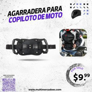 agarradera para copiloto de moto con cinturón ajustable y manijas ergonómicas